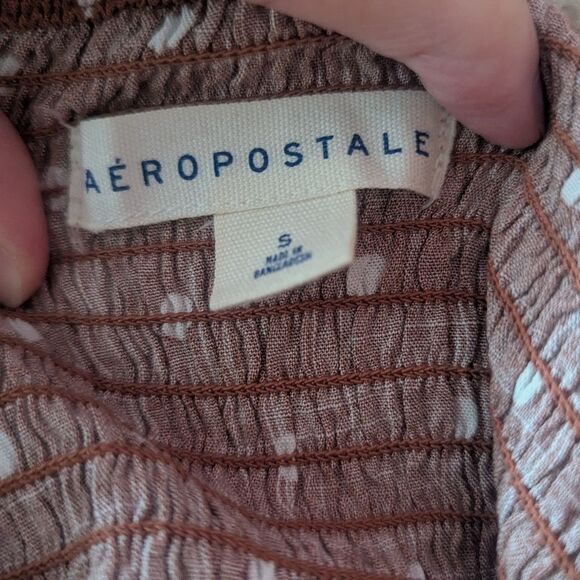Aeropostale Long Sleeve Polka Dot Surplice Crop Top Size Small - Picture 6 of 6